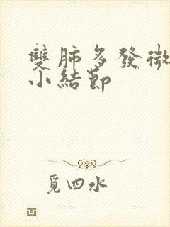 双肺多发微小,小结节封面