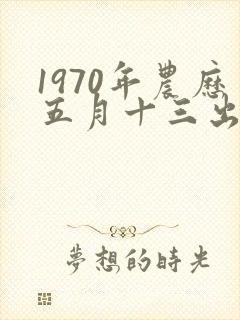 1970年农历五月十三出生命运封面