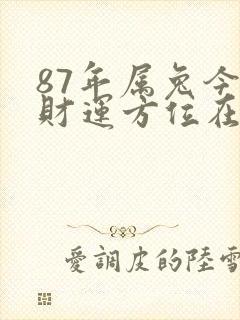 87年属兔今日财运方位在哪封面