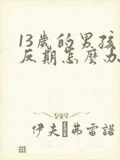 13岁的男孩逆反期怎么办