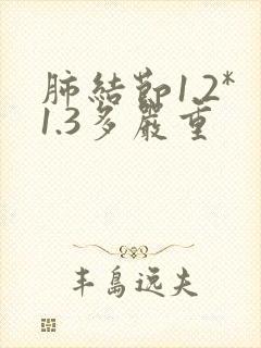 肺结节1.2*1.3多严重