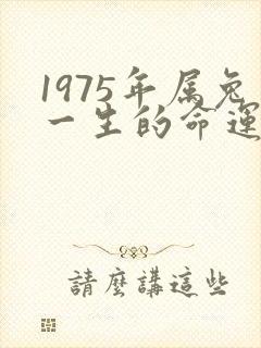 1975年属兔一生的命运封面