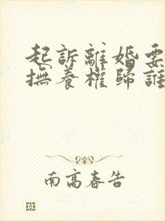 起诉离婚要小孩抚养权归谁