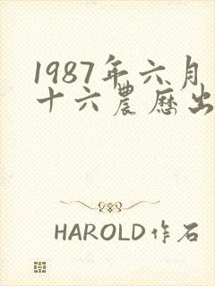 1987年六月十六农历出生的命运如何封面