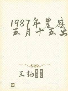 1987年农历五月十五出生的人命运女孩