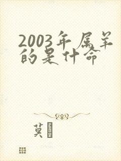 2003年属羊的是什命