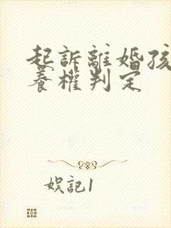 起诉离婚孩子抚养权判定