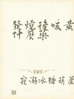 发烧后咳黄痰吃什么药