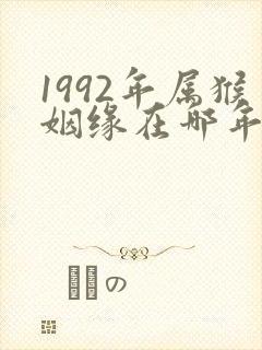 1992年属猴姻缘在哪年