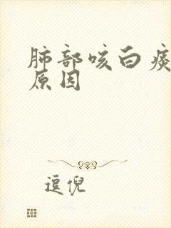 肺部咳白痰什么原因