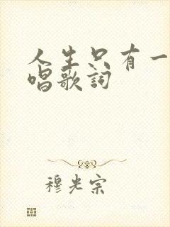 人生只有一次原唱歌词