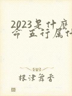 2023是什么命 五行属什么