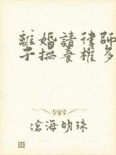 离婚请律师要孩子抚养权多少钱封面