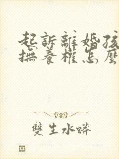 起诉离婚孩子的抚养权怎么判定