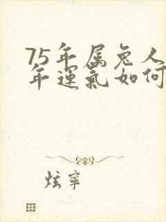 75年属兔人今年运气如何?