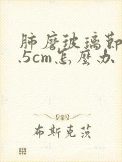 肺磨玻璃节结0.5cm怎么办