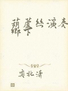 葫芦丝演奏曲谱乡下封面