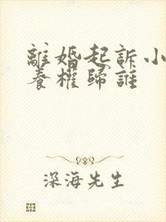 离婚起诉小孩抚养权归谁封面