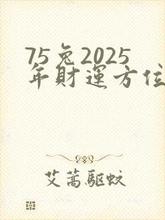 75兔2025年财运方位封面