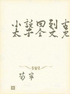 小说回到古代当太子全文免费阅读