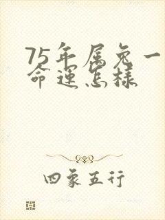 75年属兔一生命运怎样封面