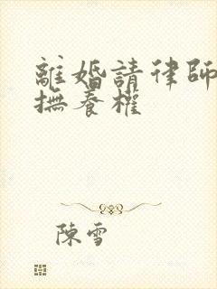 离婚请律师争取抚养权