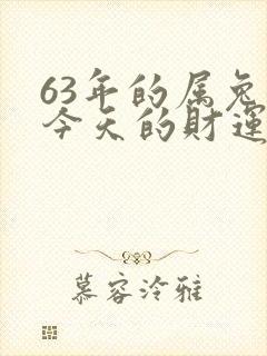63年的属兔女今天的财运如何