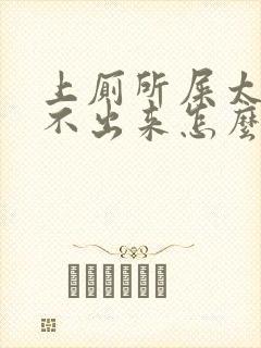 上厕所屎太大拉不出来怎么办