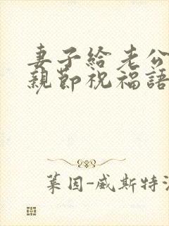 妻子给老公的父亲节祝福语封面