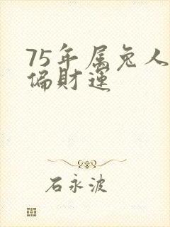 75年属兔人的偏财运封面