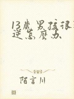 13岁男孩很叛逆怎么办