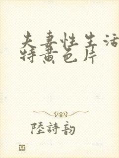 夫妻性生活一级特黄色片