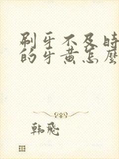 刷牙不及时导致的牙黄怎么处理封面