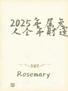 2025年属兔人全年财运如何