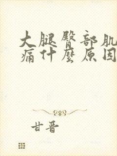 大腿臀部肌肉酸痛什么原因