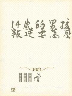 14岁的男孩子叛逆要怎么教育封面