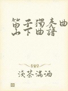 笛子独奏曲大青山下曲谱