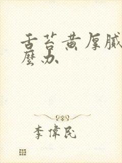 舌苔黄厚腻的怎么办封面