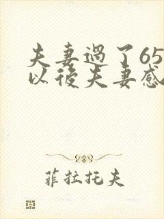 夫妻过了65岁以后夫妻感情再好怎么办封面