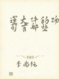 运大件的物流公司有哪些