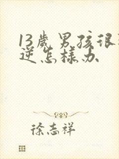 13岁男孩很叛逆怎样办