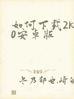 如何下载2k20安卓版