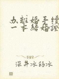 办离婚手续只有一本结婚证可以吗封面