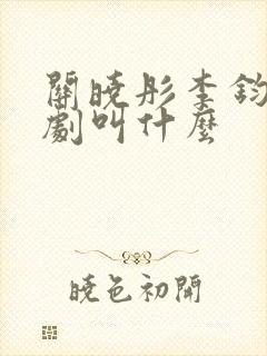 关晓彤李钧锐新剧叫什么封面