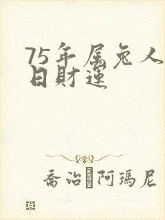 75年属兔人今日财运