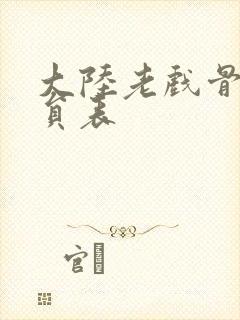 大陆老戏骨男演员表封面