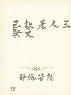 已故老人三周年祭文