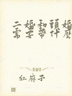 二婚和头婚领证需要带什么证件