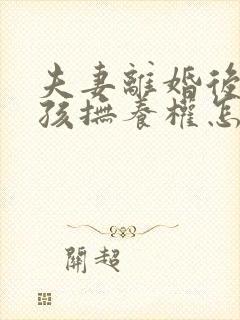 夫妻离婚后两小孩抚养权怎争取