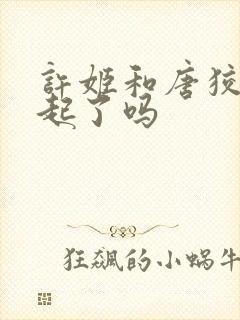 许姬和唐狡在一起了吗封面